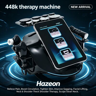 Hazeon 448Khz Tecar Therapiegerät für Physiotherapie Schmerzlinderung und Cellulite Reduktion, 448kHz Frequenz, hohe Leistung 500W