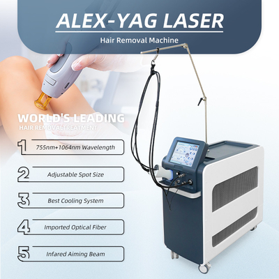 Vertikale 755nm Alex Laser optische Faser Haare entfernen Langer Puls Nd Yag Laser Haare entfernen 1064nm