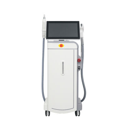 Sichere schmerzlose Diodenlaser-Haarentfernung 808nm Doppelgriffe Picosecond Laser Portable 3 Wellen Drei Wellenlänge Diodenlaser-Maschine