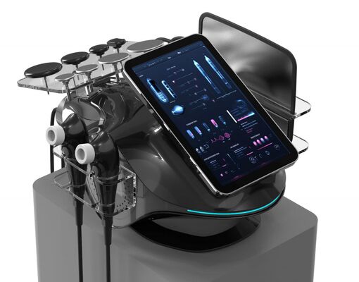 Hazeon 448 kHz Tecar Therapy RET CET Körperstraffungsgerät Tragbares Tiefenpflege-Physiotherapiegerät, Körperformungsinstrument, Fettentfernungsgerät mit 2 Fiebersonden/1 Faszienmessgerät